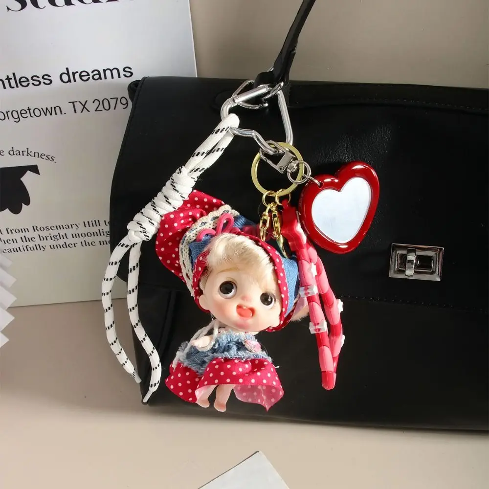 Cute Cartoon Doll Bag Pendant Multicolor Handmade Bag Charm Exquisite with Mini Mirror Car Key Ring Bag Decoration
Cute Cartoon Doll Bag Pendant Multicolor Handmade Bag Charm Exquisite with Mini Mirror Car Key Ring Bag Decoration
