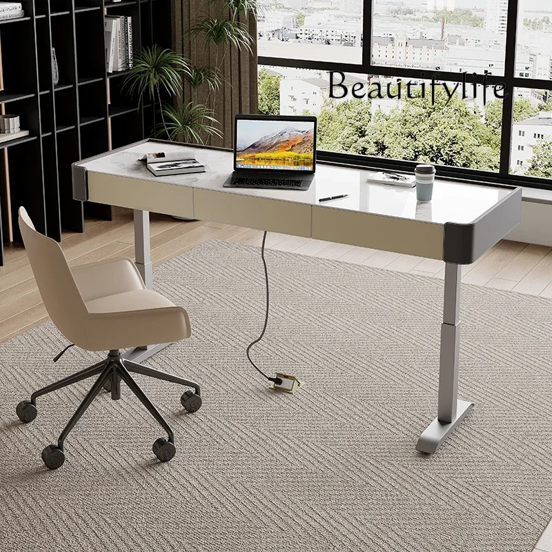 J N49 Italian Minimalist Electric Lifting Desk Light Luxury Rock Slab Home Desk Bedroom Solid Wood Computer Desk
J N49 Italian Minimalist Electric Lifting Desk Light Luxury Rock Slab Home Desk Bedroom Solid Wood Computer Desk
