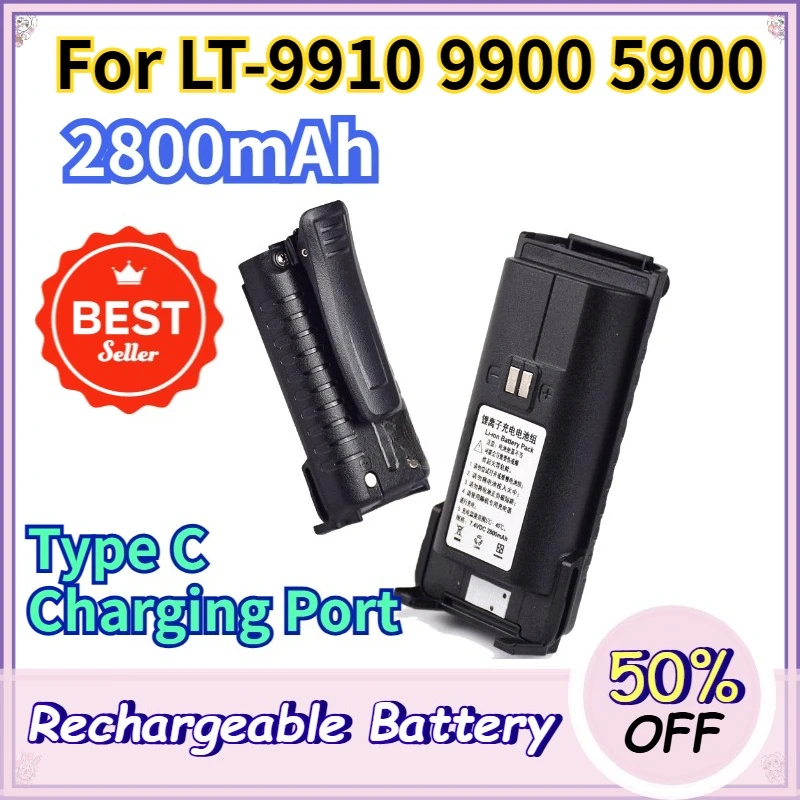 2800mAh 7.4V Type C Charging Battery for LT-9910 LT-9900 LT-5900 Walkie Talkie Lithium Power Pack Direct Replacement
2800mAh 7.4V Type C Charging Battery for LT-9910 LT-9900 LT-5900 Walkie Talkie Lithium Power Pack Direct Replacement