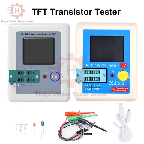 LCR-TC1 LCR-T7 Transistor Tester Multimeter Colorful Display TFT For Diode Triode MOS/PNP/NPN Capacitor Resistor Transistor