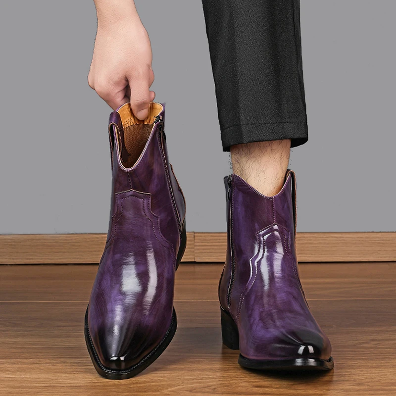 High Quality Men's Comfortable Side Zipper Pointed High-heeled Business Boots Winter New Men's Breathable Casual Chelsea Boots
High Quality Men's Comfortable Side Zipper Pointed High-heeled Business Boots Winter New Men's Breathable Casual Chelsea Boots