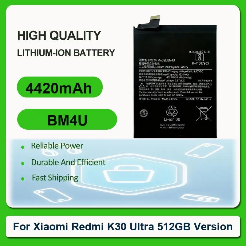 Battery For Xiaomi Mi 13 Ultra Redmi K30 512GB Version 13/POCO M6 4G Black Shark 4/4 Pro Note 4X 3G+32G/For 4 Global Snapdragon
Battery For Xiaomi Mi 13 Ultra Redmi K30 512GB Version 13/POCO M6 4G Black Shark 4/4 Pro Note 4X 3G+32G/For 4 Global Snapdragon