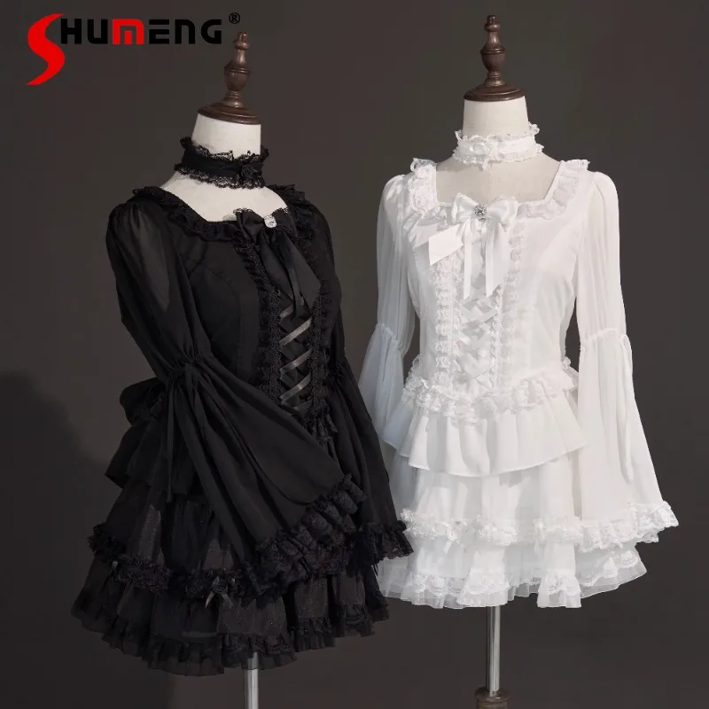 Summer New White Black Skirts Set Mine Series Mass-produced Japanese Subculture Gothic Style Lolita Shirt Skirt Two-piece Outfit
Summer New White Black Skirts Set Mine Series Mass-produced Japanese Subculture Gothic Style Lolita Shirt Skirt Two-piece Outfit