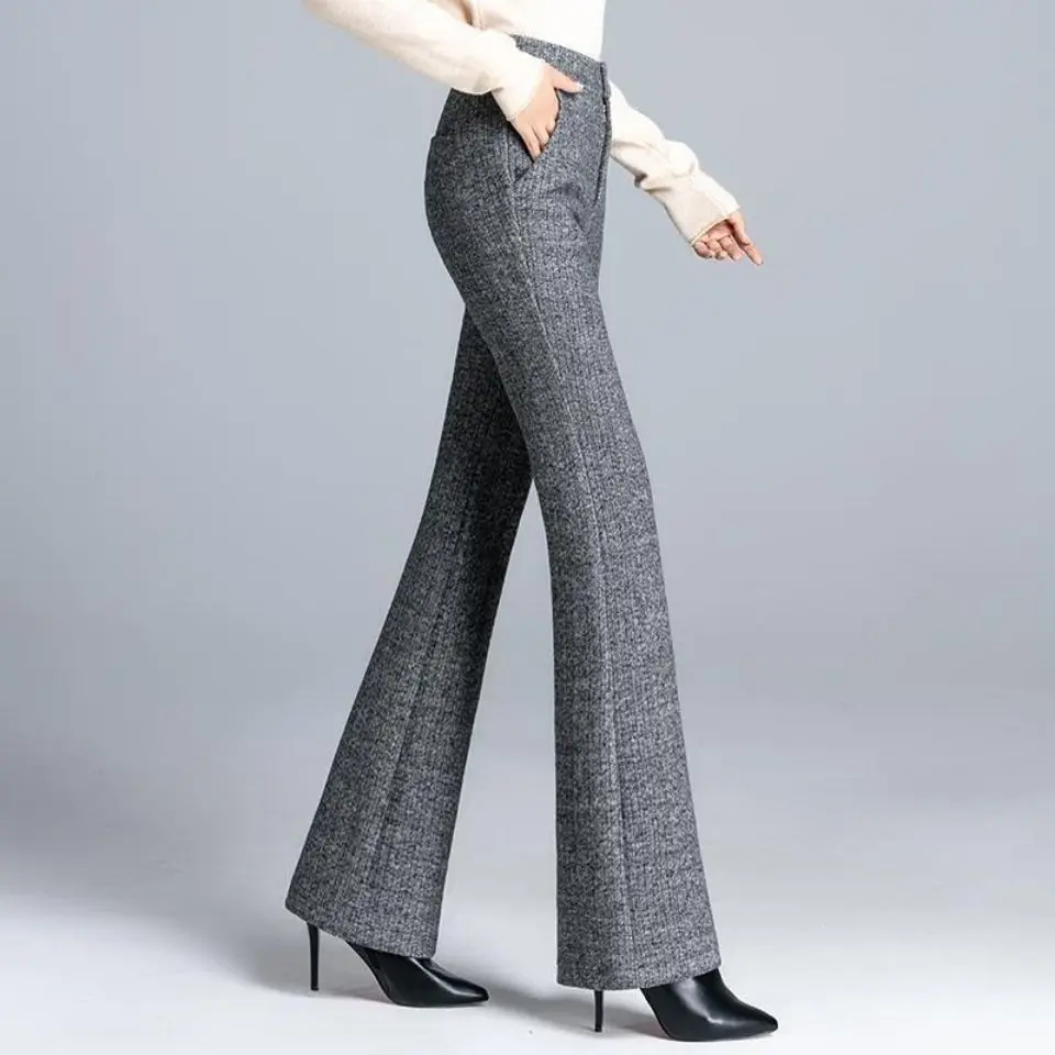 2023 Women Autumn Winter New Fashion High Waist Woolen Pants Female Loose Flare Pants Ladies Long Casual Woolen Trousers O584
2023 Women Autumn Winter New Fashion High Waist Woolen Pants Female Loose Flare Pants Ladies Long Casual Woolen Trousers O584