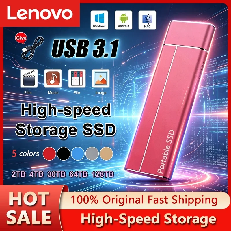 Lenovo 2TB SSD 4TB 16TB External Hard Drive Type-C USB 3.1 High Speed External Storage Hard Disks For Laptops
Lenovo 2TB SSD 4TB 16TB External Hard Drive Type-C USB 3.1 High Speed External Storage Hard Disks For Laptops