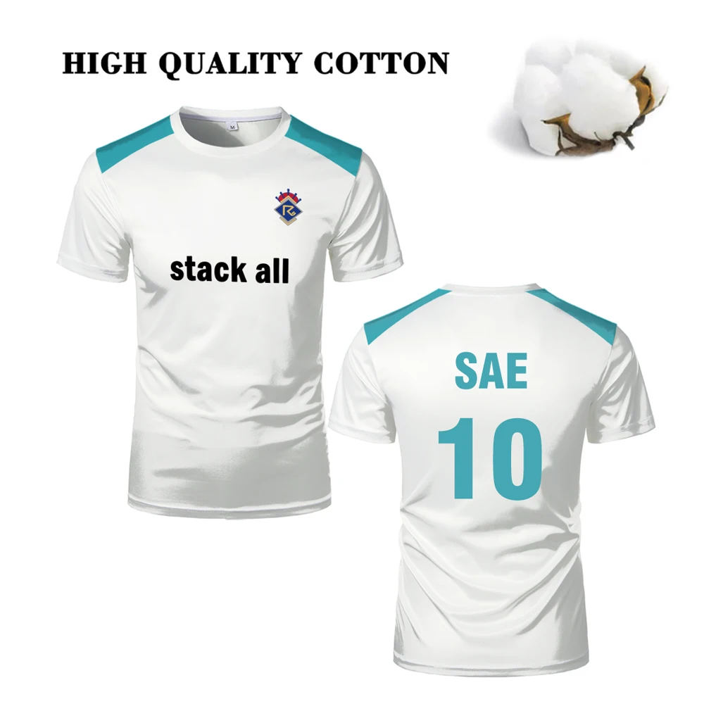 Japanese Anime Blue Lock SAE Jersey Uniforms Cosplay Football T-shirt Kaiser Rin 3D Printed Unisex 100% Cotton Short Sleeve Tops
Japanese Anime Blue Lock SAE Jersey Uniforms Cosplay Football T-shirt Kaiser Rin 3D Printed Unisex 100% Cotton Short Sleeve Tops