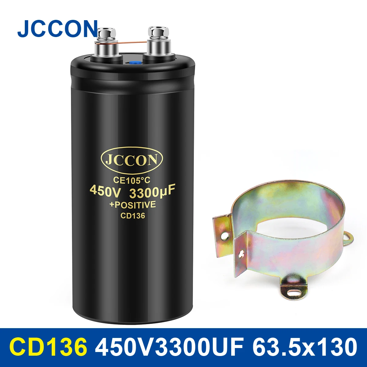 JCCON Bolt Electrolytic Capacitor 450V3300UF 63.5x130mm Screw CD136 Capacitors CE105℃ Original &Brand New With Bracket 2000Hours
JCCON Bolt Electrolytic Capacitor 450V3300UF 63.5x130mm Screw CD136 Capacitors CE105℃ Original &Brand New With Bracket 2000Hours