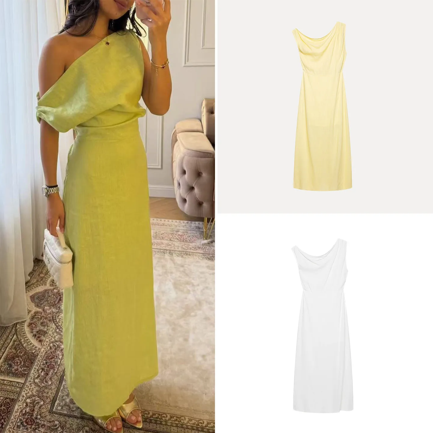 Women's Fashionable Summer 2026 Off-Shoulder Sleeveless Waist-Cinched Dress Versatile Personality CleanFit Style Daily Wear
Women's Fashionable Summer 2026 Off-Shoulder Sleeveless Waist-Cinched Dress Versatile Personality CleanFit Style Daily Wear