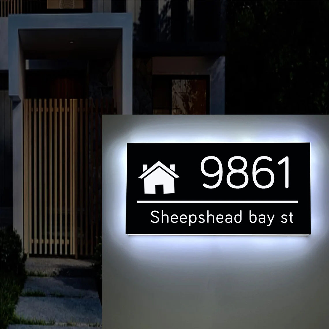 Personalized Illuminated House Number Sign Metal Backlit Modern House Number OutDoor Plaque Family Name Plate Door Signs
Personalized Illuminated House Number Sign Metal Backlit Modern House Number OutDoor Plaque Family Name Plate Door Signs