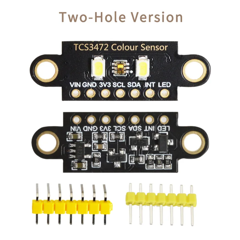TCS34725 Color Sensor Low Power RGB Light Flora Color Sensor Development Board Two Hole Version Color Recognition Module
TCS34725 Color Sensor Low Power RGB Light Flora Color Sensor Development Board Two Hole Version Color Recognition Module