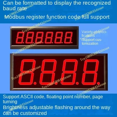 RS485 Serial LED Display 3-Digit 4-Digit 6-Digit 1.8-Inch 2.3-Inch 5.0-Inch Modbus Digital Tube
RS485 Serial LED Display 3-Digit 4-Digit 6-Digit 1.8-Inch 2.3-Inch 5.0-Inch Modbus Digital Tube