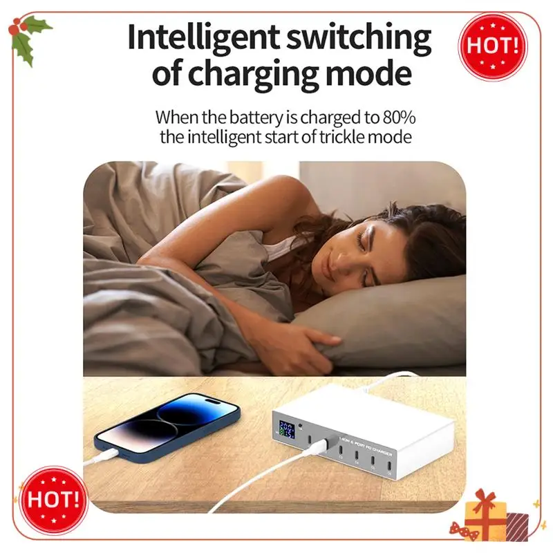 140W LED Multi PD Charger 6 Ports USB C Quick Charge 20W 30W TYPE-C Charging Station For Laptop Smartphone Easy To Use EU Plug
140W LED Multi PD Charger 6 Ports USB C Quick Charge 20W 30W TYPE-C Charging Station For Laptop Smartphone Easy To Use EU Plug
