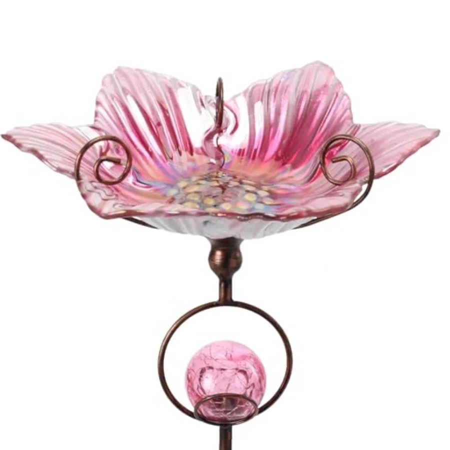 MUMTOP Glass Bird Baths for Outdoors Flower Bird Baths Bowl with Solar Crackle Glass Globe Lights Decorations and Metal Stake f
MUMTOP Glass Bird Baths for Outdoors Flower Bird Baths Bowl with Solar Crackle Glass Globe Lights Decorations and Metal Stake f
