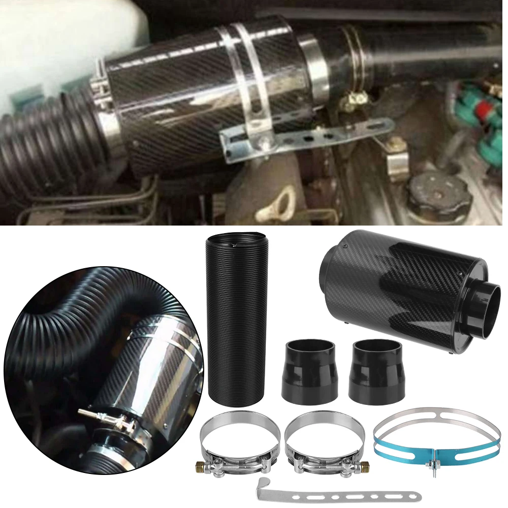 Universal Carbon Fiber Cold Air Intake Kit Enclosed Air Filter Box with Pipe Hose Set
Universal Carbon Fiber Cold Air Intake Kit Enclosed Air Filter Box with Pipe Hose Set