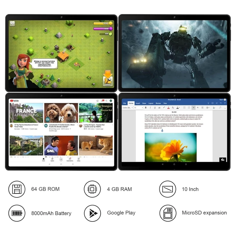 Type-C 10.1 INCH Android 9.0 2G\3G\4G Calls Phone Tablet MT6763 Octa-Core 4GB RAM 64GB ROM 1280*800 IPS 6000mAh 2*Sim Cards
Type-C 10.1 INCH Android 9.0 2G\3G\4G Calls Phone Tablet MT6763 Octa-Core 4GB RAM 64GB ROM 1280*800 IPS 6000mAh 2*Sim Cards