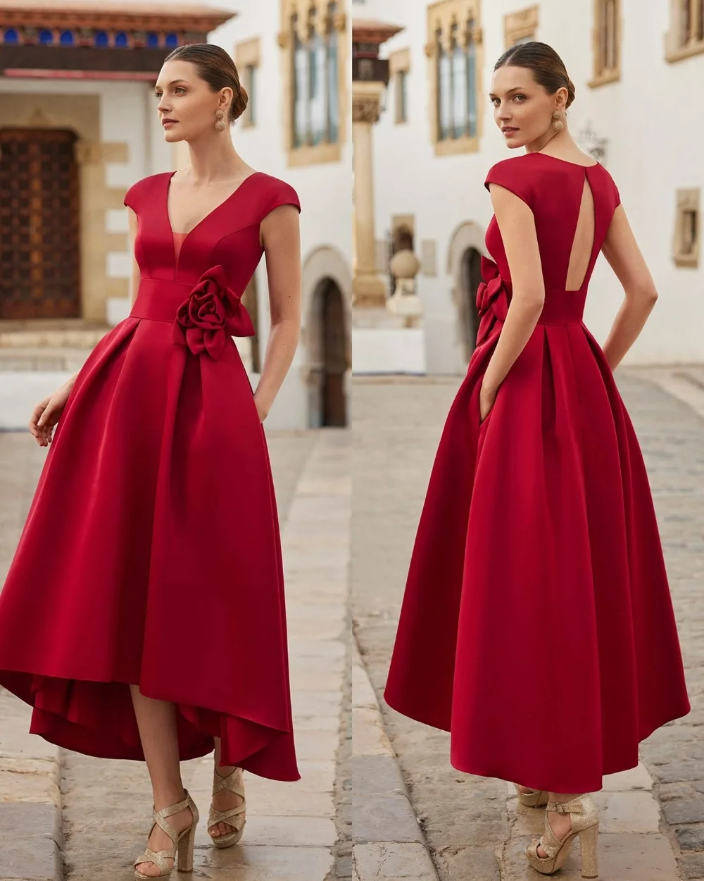 Customized Formal Party Charmeuse Handmade Flower A-line V-neck Midi Dresses Bespoke Occasion Simple Elegant
Customized Formal Party Charmeuse Handmade Flower A-line V-neck Midi Dresses Bespoke Occasion Simple Elegant