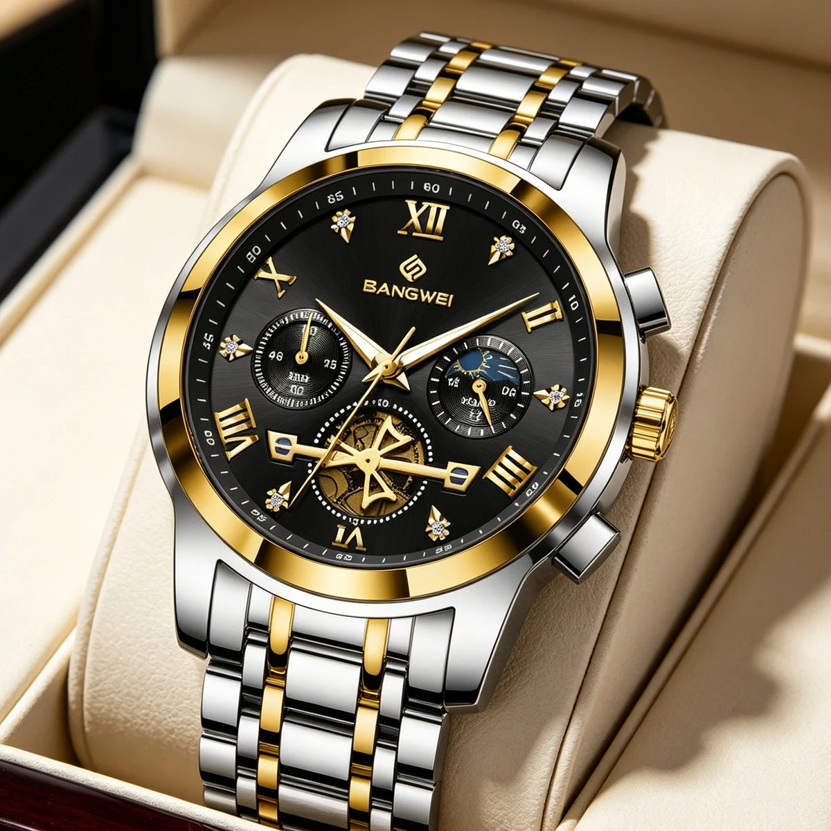 LIGE Quartz Watch for Men Flywheel Skeleton Chronograph Moon Phase Multifunctional Stainless steel Men's Wristwatches
LIGE Quartz Watch for Men Flywheel Skeleton Chronograph Moon Phase Multifunctional Stainless steel Men's Wristwatches