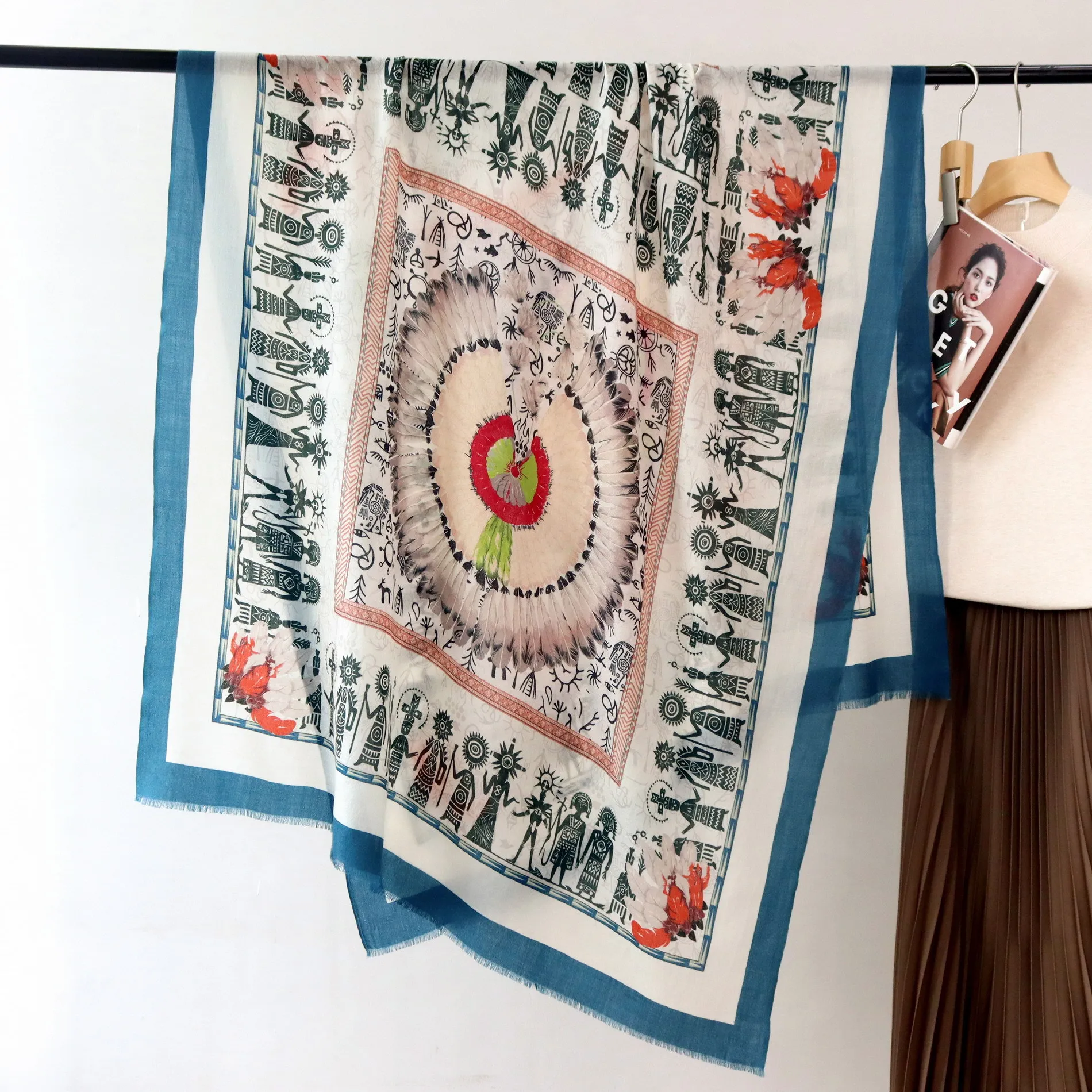 High-end Elegant Women's Exquisite Tribal Dance Print Quality Water-soluble Wool Handmade Fringe Warm Soft Long Scarf Shawl
High-end Elegant Women's Exquisite Tribal Dance Print Quality Water-soluble Wool Handmade Fringe Warm Soft Long Scarf Shawl