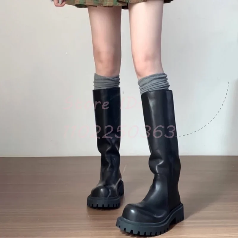 Super Cool Big Toe Mid-calf Boots Unisex Style Chunky Heel Heightening Thick Tole Shoes Black Women Lace-up Work Boots 2024
Super Cool Big Toe Mid-calf Boots Unisex Style Chunky Heel Heightening Thick Tole Shoes Black Women Lace-up Work Boots 2024