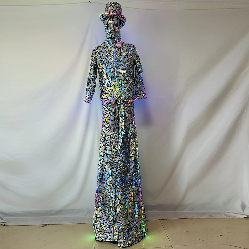 Светодиодный профессиональный костюм ходулей-робота для сценического шоу, косплей, событие, светящийся костюм с блестками, сверкающий
Светодиодный профессиональный костюм ходулей-робота для сценического шоу, косплей, событие, светящийся костюм с блестками, сверкающий