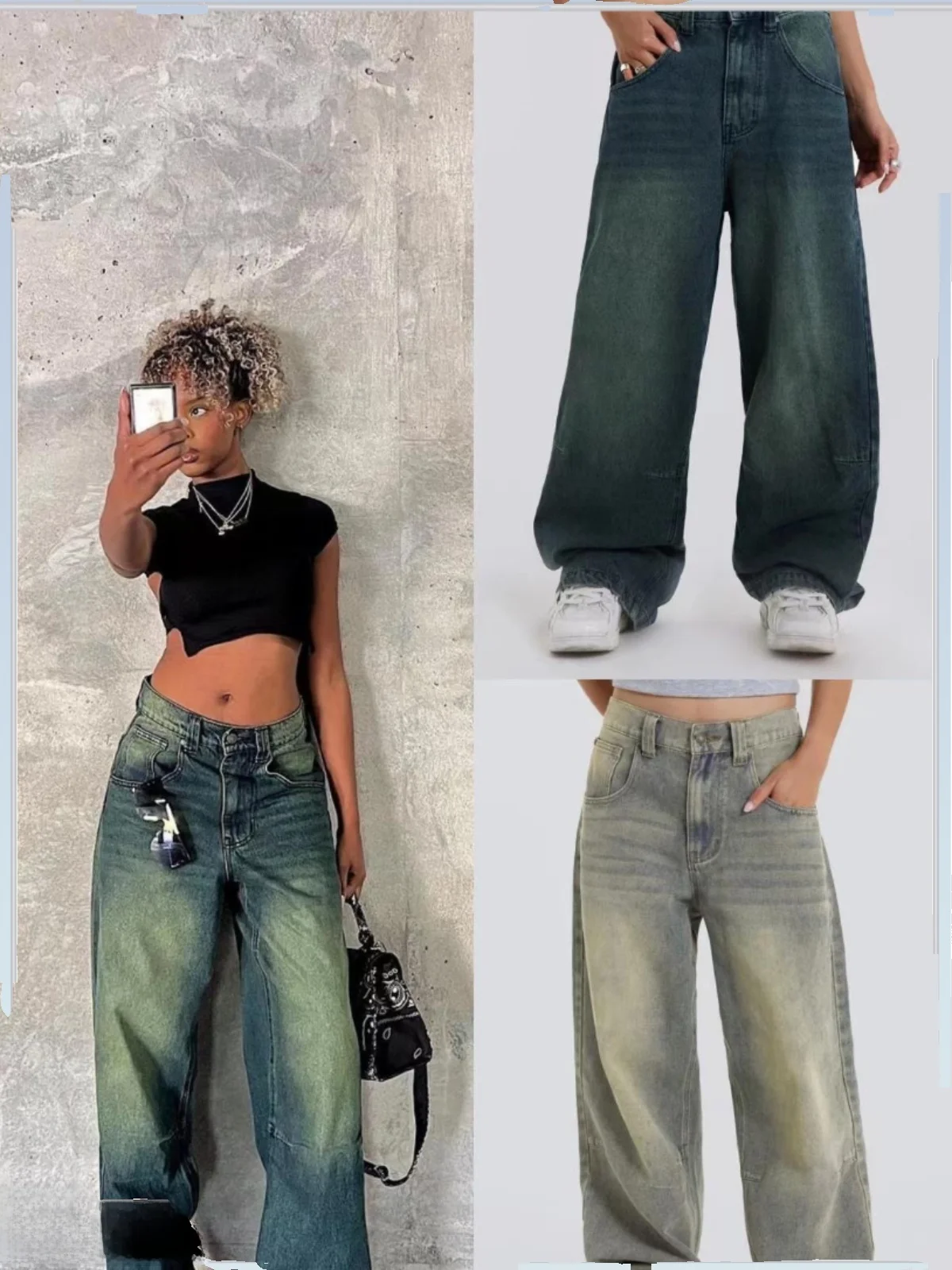 Jaded London Vintage Waed adual Light Blue Jeans Loose Fit Women's Summer Autumn Spring Low Waist Zipper Casual Trousers
Jaded London Vintage Waed adual Light Blue Jeans Loose Fit Women's Summer Autumn Spring Low Waist Zipper Casual Trousers