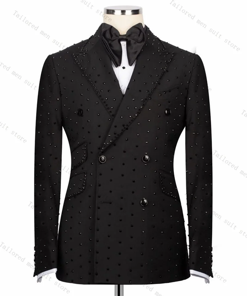 Black Crystals Men Suit Set 2 Pieces Blazer+Pant Formal Work Office Male Jacket Prom Cotton Coat Trousers Groom Wedding Tuxedos
Black Crystals Men Suit Set 2 Pieces Blazer+Pant Formal Work Office Male Jacket Prom Cotton Coat Trousers Groom Wedding Tuxedos