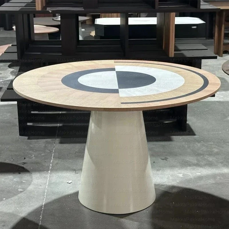 Medieval creative round bullseye color matching retro solid wood dining table household simple modern art round dining table
Medieval creative round bullseye color matching retro solid wood dining table household simple modern art round dining table