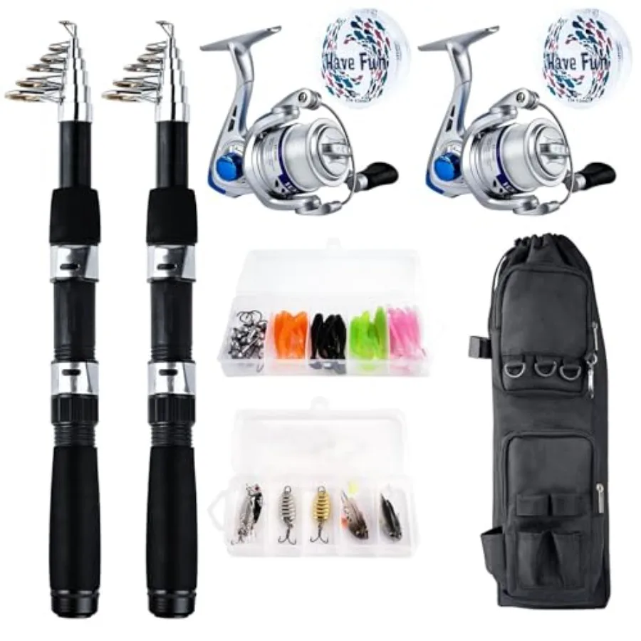 Telescopic Fishing Rod Reel Kit 2pcs 6.89FT Collapsible Spinning Pole Reel Combo Compact Fishing Lures Tackle Accessories Light
Telescopic Fishing Rod Reel Kit 2pcs 6.89FT Collapsible Spinning Pole Reel Combo Compact Fishing Lures Tackle Accessories Light