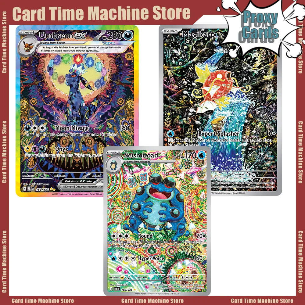 Карты с покемонами, прокси-игра, голографический циферблат, поколение экс GengarEX Reshiram ex PTCG Seismitoad Magikarp Pikachu V Suicune V
Карты с покемонами, прокси-игра, голографический циферблат, поколение экс GengarEX Reshiram ex PTCG Seismitoad Magikarp Pikachu V Suicune V