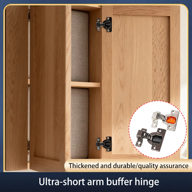 Ultra Short Arm Hydraulic Soft Closing Hinge For Narrow Side Panel Cabinet Door With Damping Buffering And Space Saving Design
Ultra Short Arm Hydraulic Soft Closing Hinge For Narrow Side Panel Cabinet Door With Damping Buffering And Space Saving Design