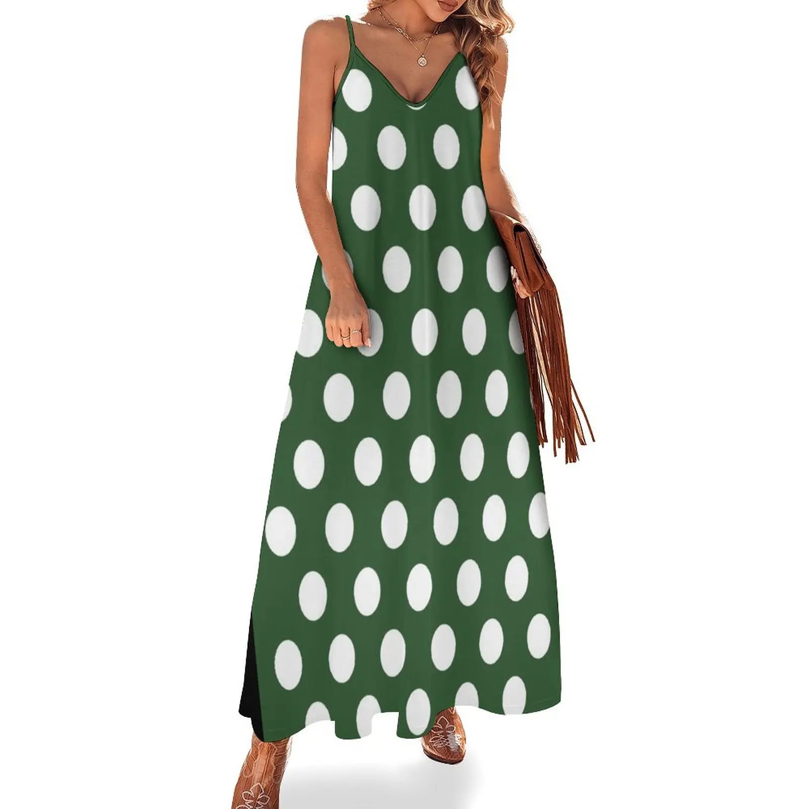 Medium WHITE and PINE GREEN POLKA DOTS Sleeveless Dress Summer skirt woman dress women's evening dress 2025
Medium WHITE and PINE GREEN POLKA DOTS Sleeveless Dress Summer skirt woman dress women's evening dress 2025