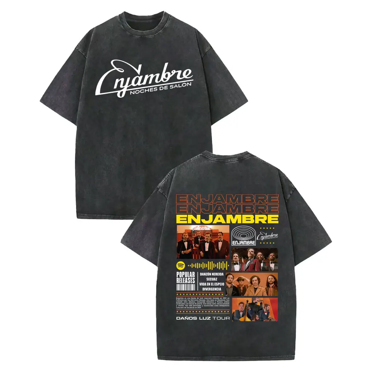 Enjambre Rock Band Merch T-shirt Men's Women Fashion Vintage Washed T Shirt Summer Casual Cotton Short Sleeve T-shirt Streetwear
Enjambre Rock Band Merch T-shirt Men's Women Fashion Vintage Washed T Shirt Summer Casual Cotton Short Sleeve T-shirt Streetwear