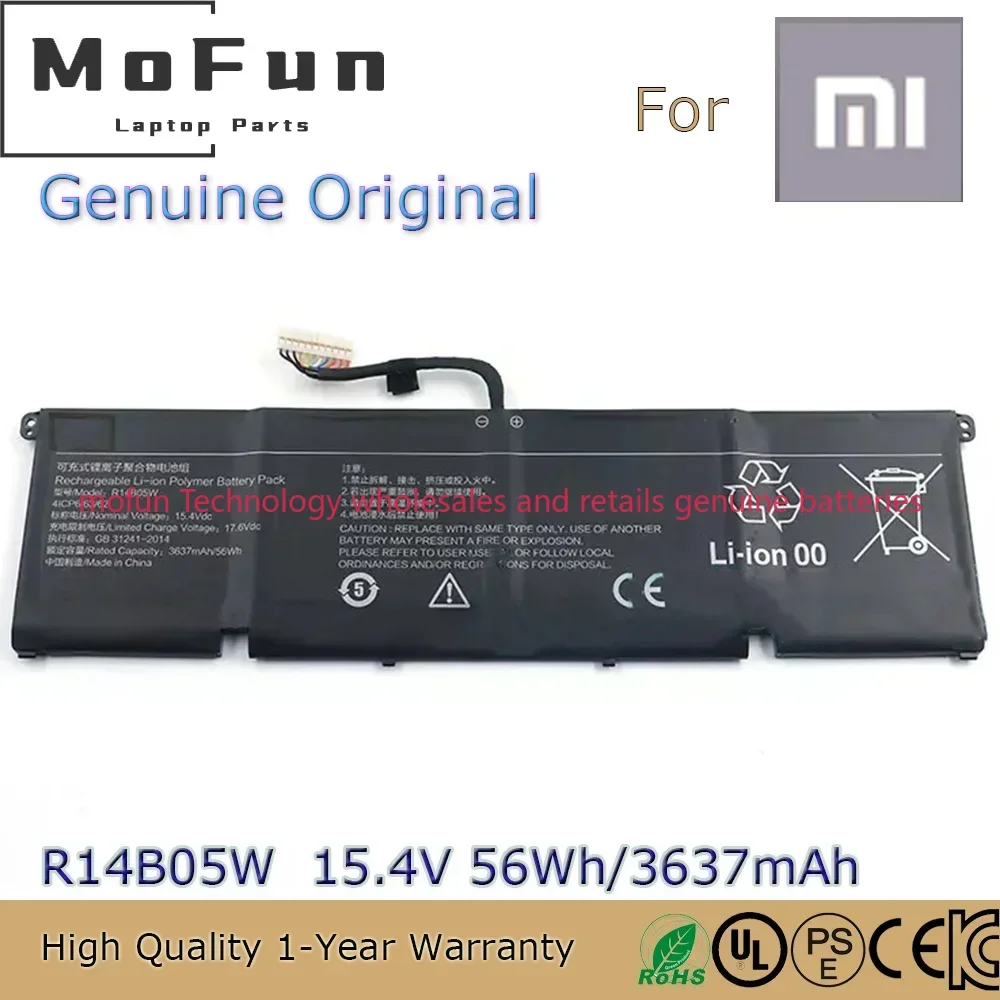 2025 New Original R14B05W 15.4V 56Wh Notebook Battery for Xiaomi 14" Mi Pro X 14 (4ICP6/63/62) 1007664-733719-1
2025 New Original R14B05W 15.4V 56Wh Notebook Battery for Xiaomi 14" Mi Pro X 14 (4ICP6/63/62) 1007664-733719-1