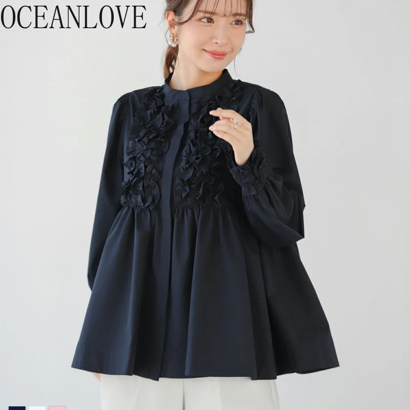 OCEANLOVE Ruffles Women Shirts&blouses Solid Sweet Japanese Style Spring Autumn Blusas Mujer Elegant Vintage Loose Camisas
OCEANLOVE Ruffles Women Shirts&blouses Solid Sweet Japanese Style Spring Autumn Blusas Mujer Elegant Vintage Loose Camisas