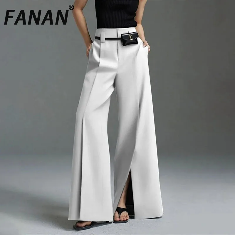 FANAN Fashion Split Design Pants For Women High Waist Straight Wide Leg Trousers Office Lady Loose Clothing 2025 Summer New
FANAN Fashion Split Design Pants For Women High Waist Straight Wide Leg Trousers Office Lady Loose Clothing 2025 Summer New