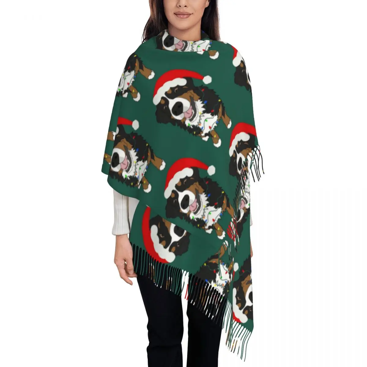 Christmas Bernese Mountain Dog Scarf Tassel Scarves Women Soft Warm Shawls and Wraps Large Fall Winter Shawl Wrap
Christmas Bernese Mountain Dog Scarf Tassel Scarves Women Soft Warm Shawls and Wraps Large Fall Winter Shawl Wrap