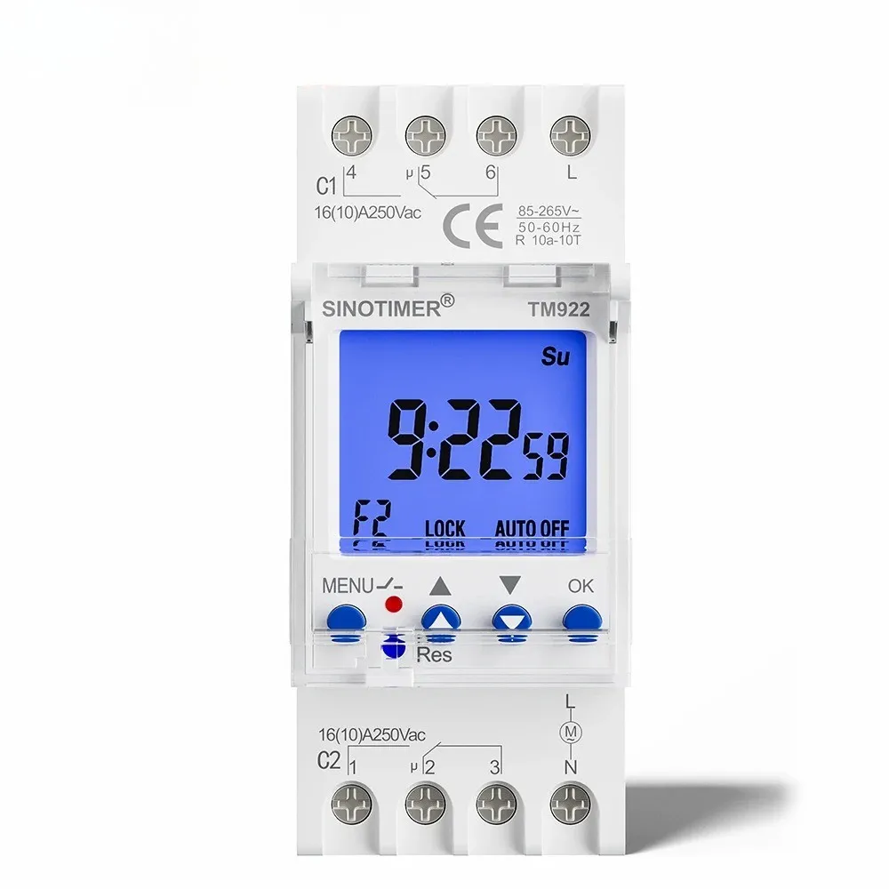New Large LCD Display Time Clock With Two Relay Independent Outputs Timer Switch