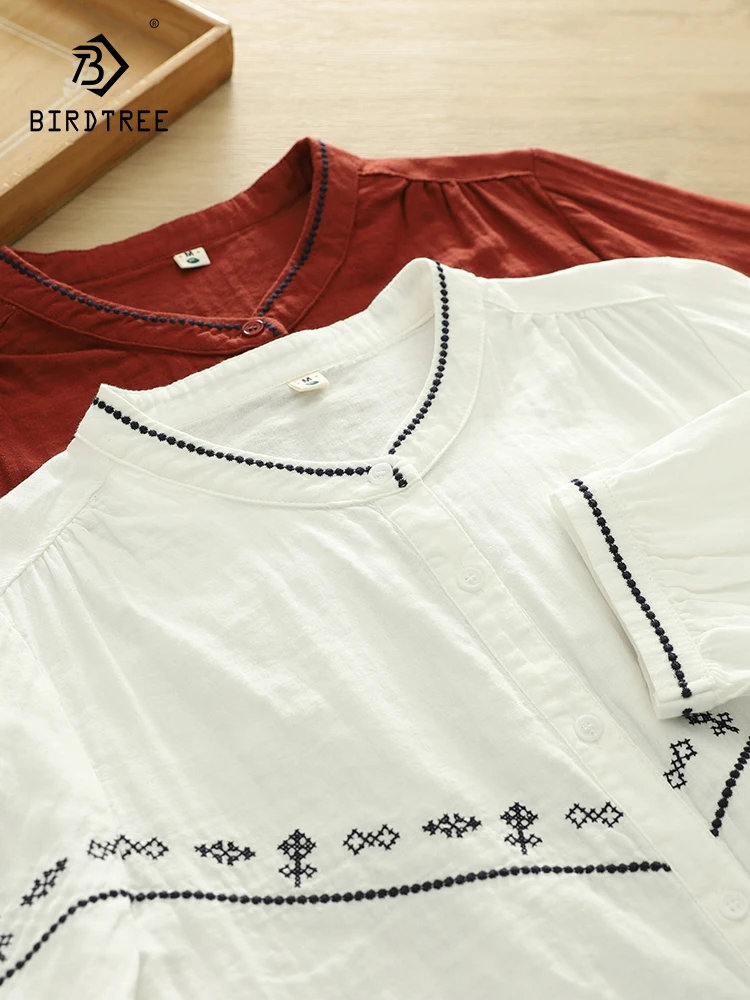 New 2025 Summer Cotton Yarn 3/4 Sleeve Shirt, Women V Neck Embroidery, Mori Girl Commute Soft Comfortable Loose Blouse T54337CC
New 2025 Summer Cotton Yarn 3/4 Sleeve Shirt, Women V Neck Embroidery, Mori Girl Commute Soft Comfortable Loose Blouse T54337CC