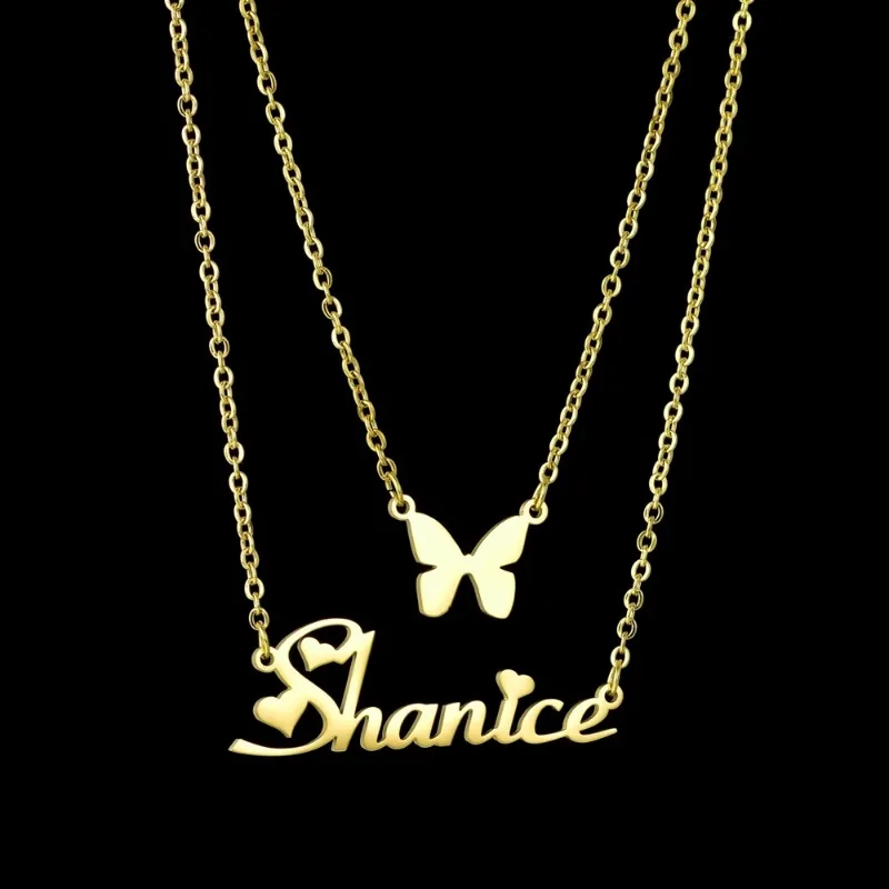 Combination Custom Double Layer Name Necklace for Female Personalized Butterfly Initial for Lover Jewelry Gift Customized
Combination Custom Double Layer Name Necklace for Female Personalized Butterfly Initial for Lover Jewelry Gift Customized