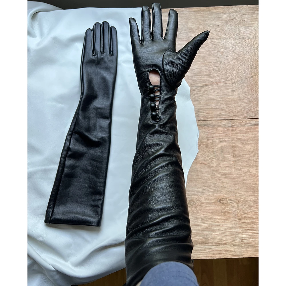 Women's Long Leather Gloves Men's Western Sheepskin Gloves Long Gloves Decorated With Buckles Custom-made Gloves
Women's Long Leather Gloves Men's Western Sheepskin Gloves Long Gloves Decorated With Buckles Custom-made Gloves