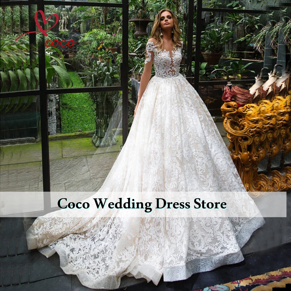 Customized O-Neck Buttons Up Back Long Sleeve See Through Illusion Lace Princess Wedding Dresses Vestido De Noiva Renda
Customized O-Neck Buttons Up Back Long Sleeve See Through Illusion Lace Princess Wedding Dresses Vestido De Noiva Renda