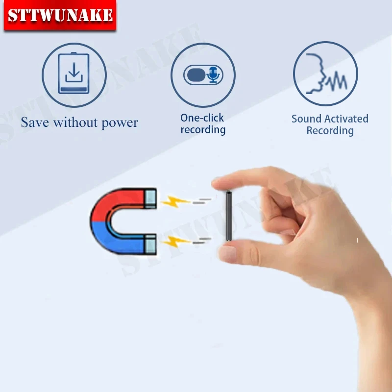Mini Voice Activated Recorder Only 0.25cm Built-in Magnet Small Digital Audio Recording Sound Device Micro Dictaphone STTWUNAKE
Mini Voice Activated Recorder Only 0.25cm Built-in Magnet Small Digital Audio Recording Sound Device Micro Dictaphone STTWUNAKE