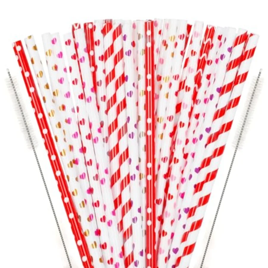 40 Pieces Valentine's Day Drinking Straws BPA-Free 9" Printing Hard Platic Valentine Holiday Reusable Straws for Family or Part
40 Pieces Valentine's Day Drinking Straws BPA-Free 9" Printing Hard Platic Valentine Holiday Reusable Straws for Family or Part