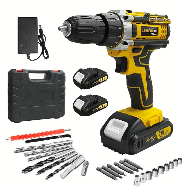 HILDA Multi-Function Electric Drill with LED Light and Detachable 21V Lithium-Ion Battery Mini Portable Power Tool Set
HILDA Multi-Function Electric Drill with LED Light and Detachable 21V Lithium-Ion Battery Mini Portable Power Tool Set