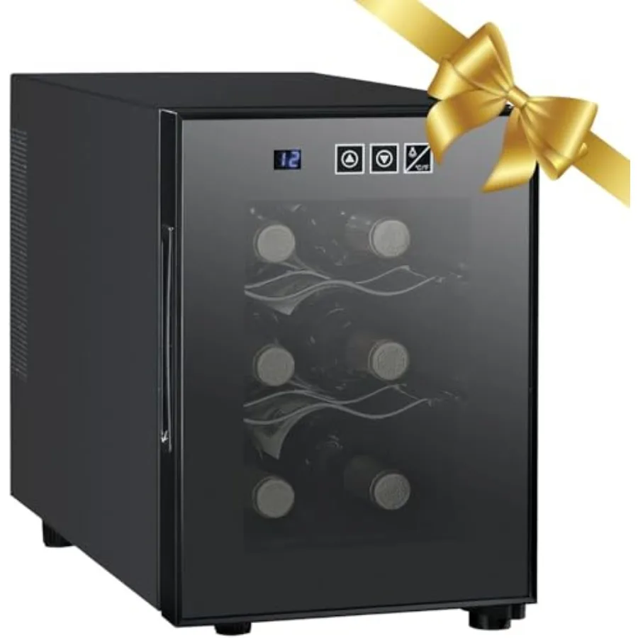 6 Bottle Wine Fridge Freestanding Wine Cooler with Glass Door 0.6 cu ft 16 L Beverage Can Refrigerator Digital Temperature Cont
6 Bottle Wine Fridge Freestanding Wine Cooler with Glass Door 0.6 cu ft 16 L Beverage Can Refrigerator Digital Temperature Cont