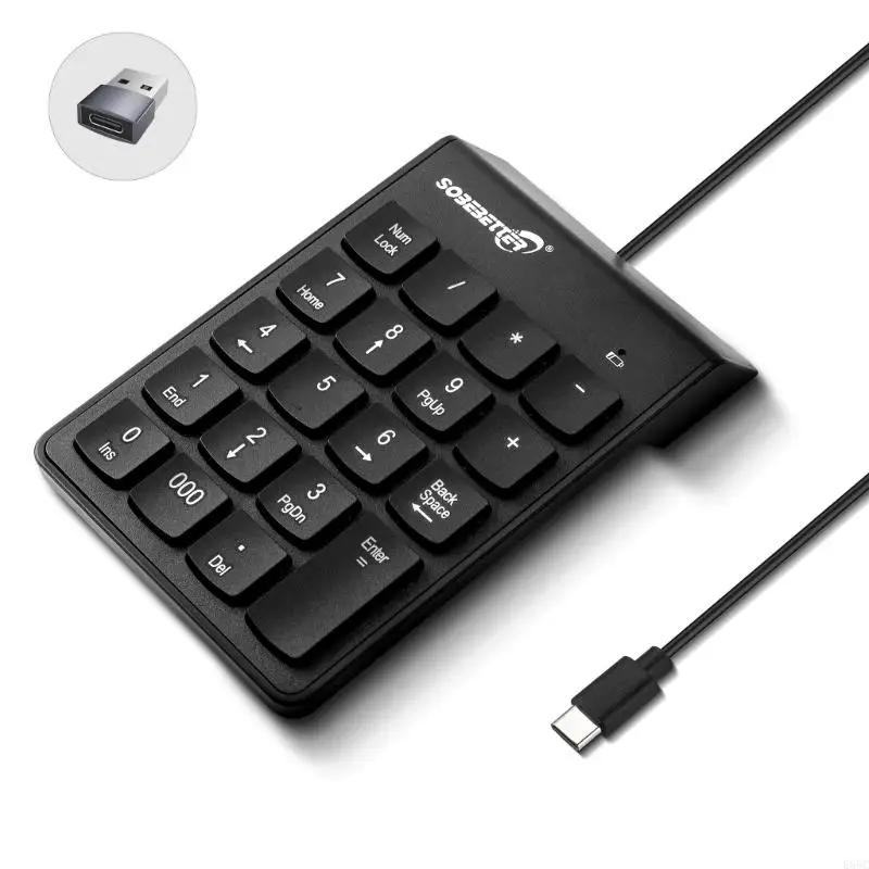 E65C Wire Number Pad Type C/USB Numeric Keypad 19 Key Number Keypad Keyboard for Laptop PC Computer Notebook Big Print Letter
E65C Wire Number Pad Type C/USB Numeric Keypad 19 Key Number Keypad Keyboard for Laptop PC Computer Notebook Big Print Letter