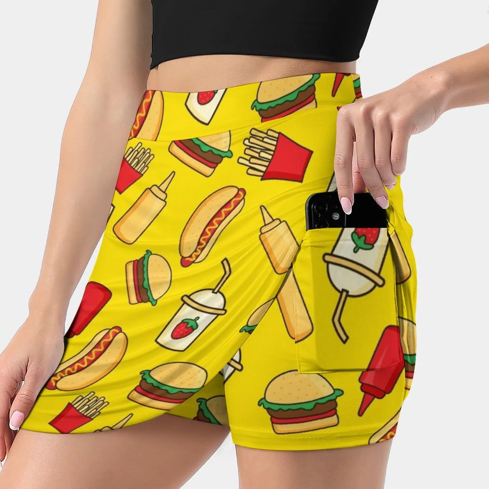 Fast Food Women's skirt With Hide Pocket Tennis Skirt Golf Skirts Badminton Skirts Running skirts Fast Food Junk Hot Dog
Fast Food Women's skirt With Hide Pocket Tennis Skirt Golf Skirts Badminton Skirts Running skirts Fast Food Junk Hot Dog