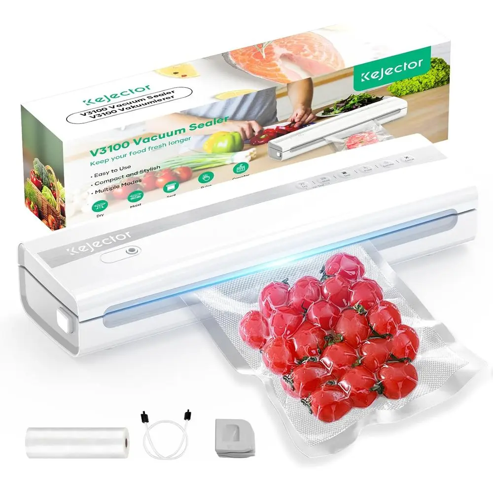 Vacuum Sealer with Vacuum Sealer Bags, Dry/Moist Compact Automatic Food Sealer, Air Sealer with Vacuum Rolls, Bag Cutter
Vacuum Sealer with Vacuum Sealer Bags, Dry/Moist Compact Automatic Food Sealer, Air Sealer with Vacuum Rolls, Bag Cutter