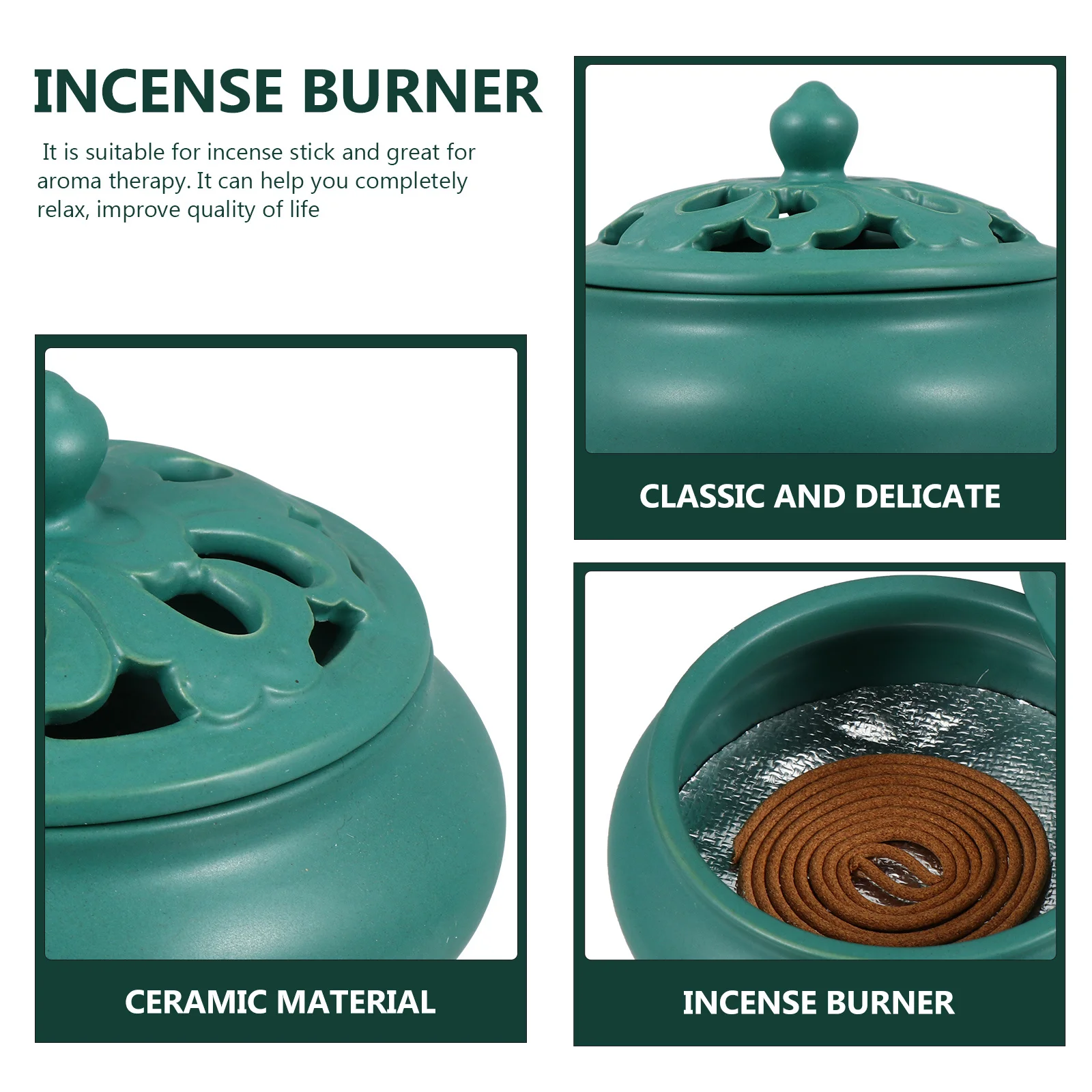 Ceramic Home Incense Burner Classic Design Relaxing Decorative Censer Holder Ornament Incense Burner
Ceramic Home Incense Burner Classic Design Relaxing Decorative Censer Holder Ornament Incense Burner