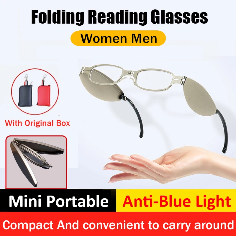 Compact Mini Folding Reading Glasses 2023 Men Portable Foldable Anti-Blue Light Anti-fatigue Full frame Ultra-light Eyewear
Compact Mini Folding Reading Glasses 2023 Men Portable Foldable Anti-Blue Light Anti-fatigue Full frame Ultra-light Eyewear
